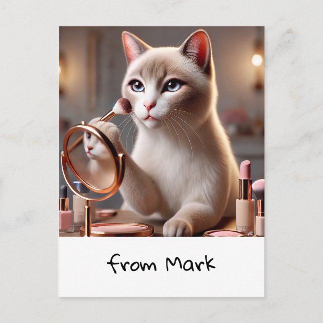 Cartão Postal Cat Make up Artifect for Cat Lovers (Frente)