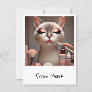 Cartão Postal Cat Make up Artifect for Cat Lovers