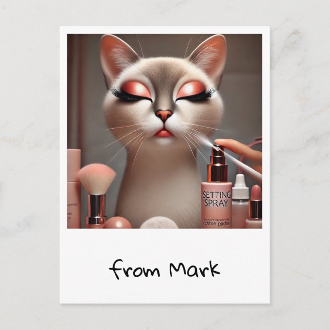 Cartão Postal Cat Make up Artifect for Cat Lovers (Frente)