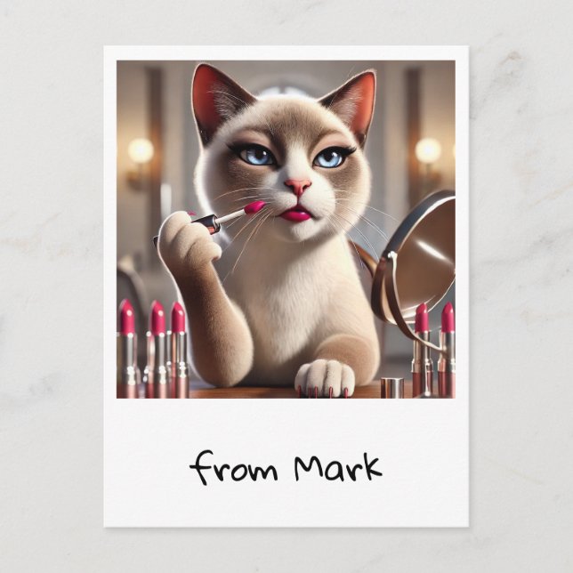 Cartão Postal Cat Make up Artifect for Cat Lovers (Frente)