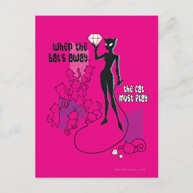 Cartão Postal Cat must play (Frente)