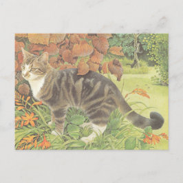 CARTÃO POSTAL CAT PAINTED POSTCARD