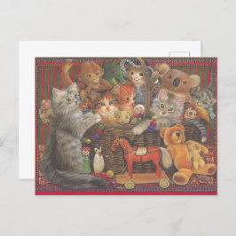 Cartão Postal Cat Painted Postcard