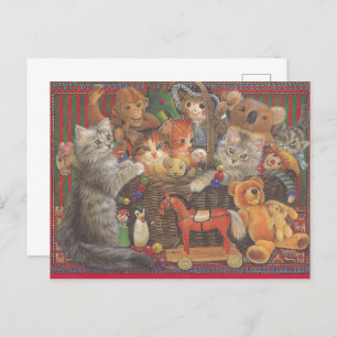 Cartão Postal Cat Painted Postcard