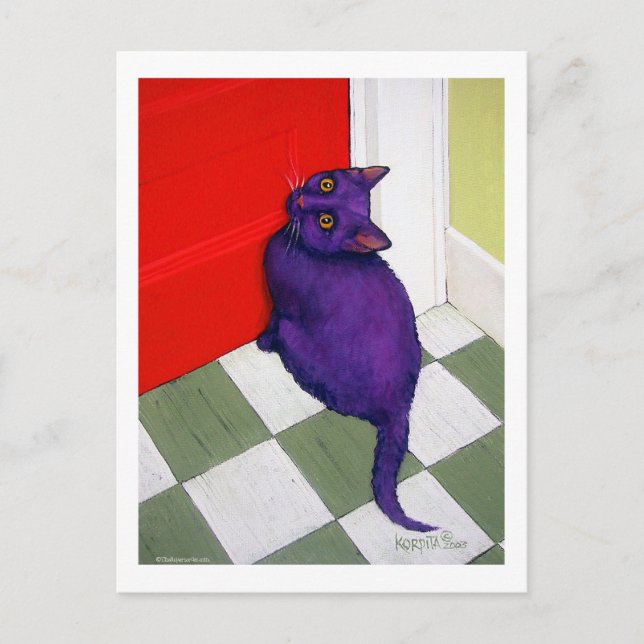 Cartão Postal Cat quer sair aqui (Frente)