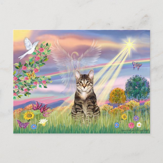 Cartão Postal Cat (Tabby) - Anjo Cloud (Frente)