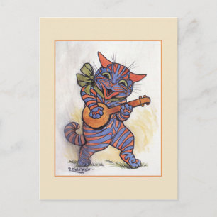Cartão Postal Cat toca o Banjo