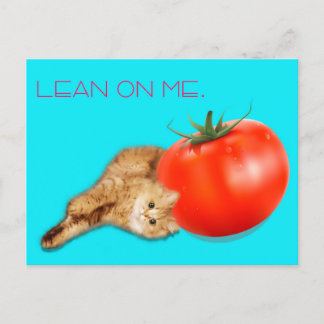Cartão Postal Cat & Tomato Postcard /　猫＆トマト　ポストカード