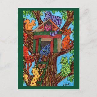 Cartão Postal Cat Tree House