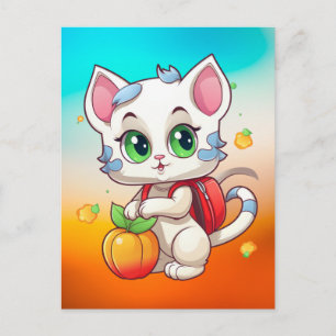Cartão Postal Cat Vai Para A Escola 85241