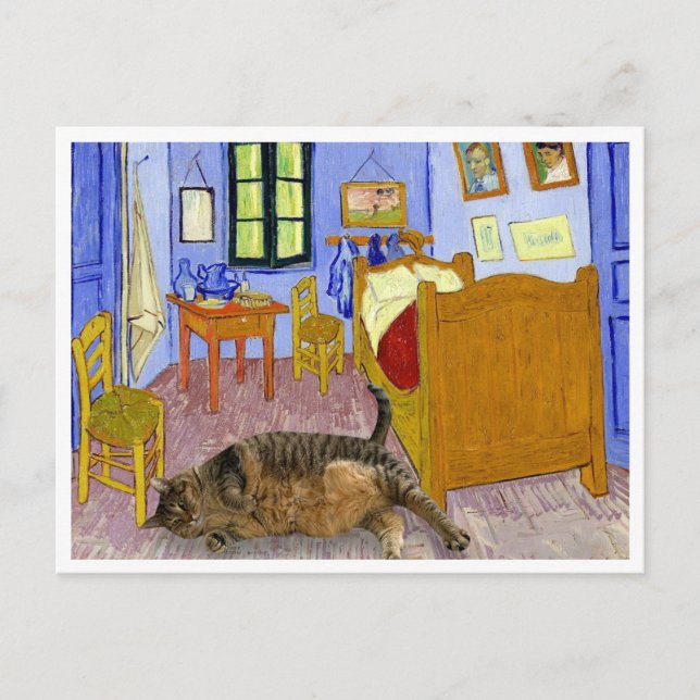 Cartão Postal Cat Van Gough (Frente)