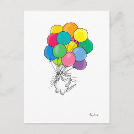 Cartão Postal CAT WITH BALLOONS postcard by Sandra Boynton