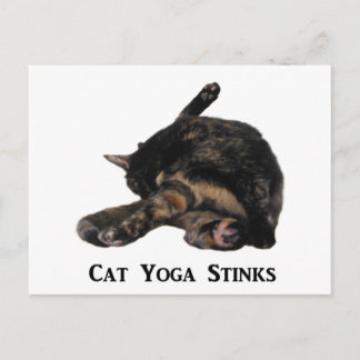 Cartão Postal Cat Yoga Stinks