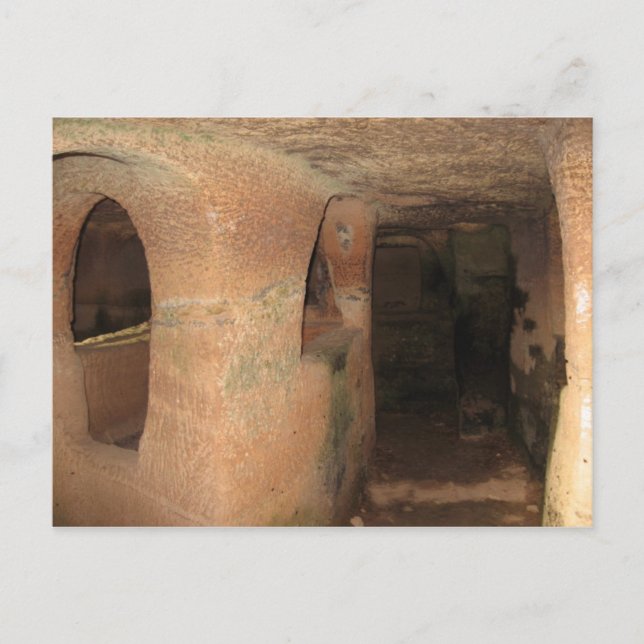 Cartão Postal Catacumbas em Malta (Frente)