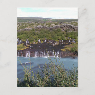 Cartão Postal Catarata Hraunfossar na Islândia