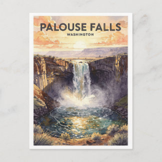 Cartão Postal Cataratas de Palouse Washington Viagem Vintage