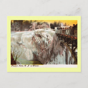 Cartão Postal Cataratas de Passaic no Inverno, Paterson, NJ Vint