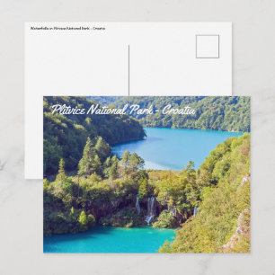 Cartão Postal Cataratas no Parque Nacional de Plitvice - Croácia