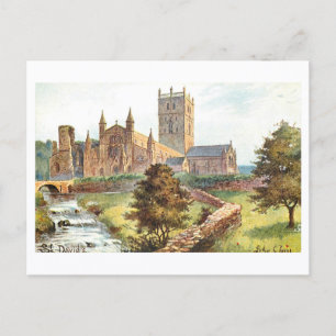 Cartão Postal Catedral antiga de St. David, País de Gales