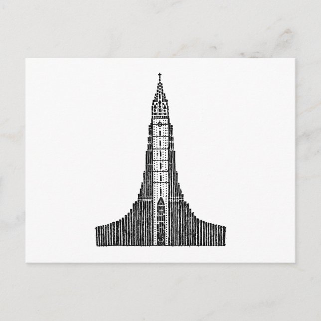 Cartão Postal Catedral da Islândia (Hallgrimskirkja) (Frente)