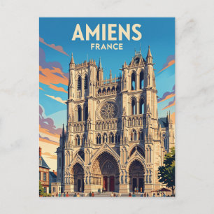 Cartão Postal Catedral de Amiens França