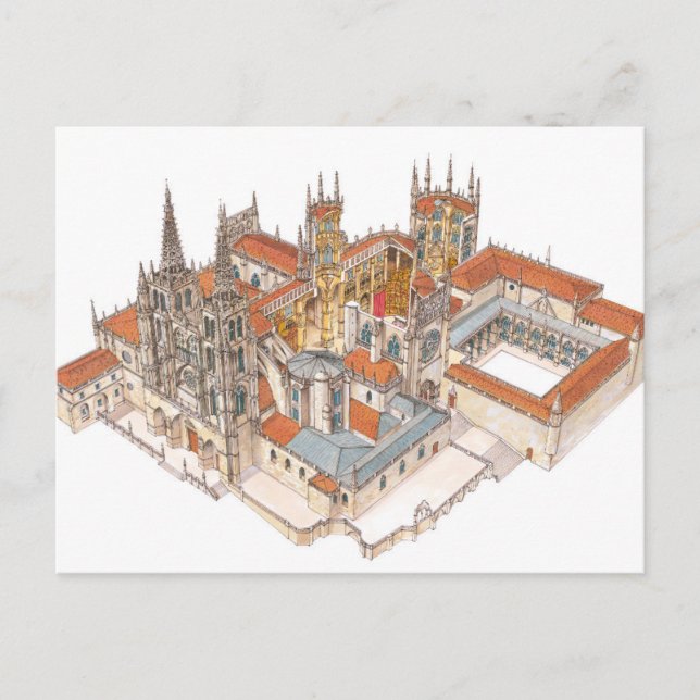 Cartão Postal Catedral de Burgos. Espanha (Frente)