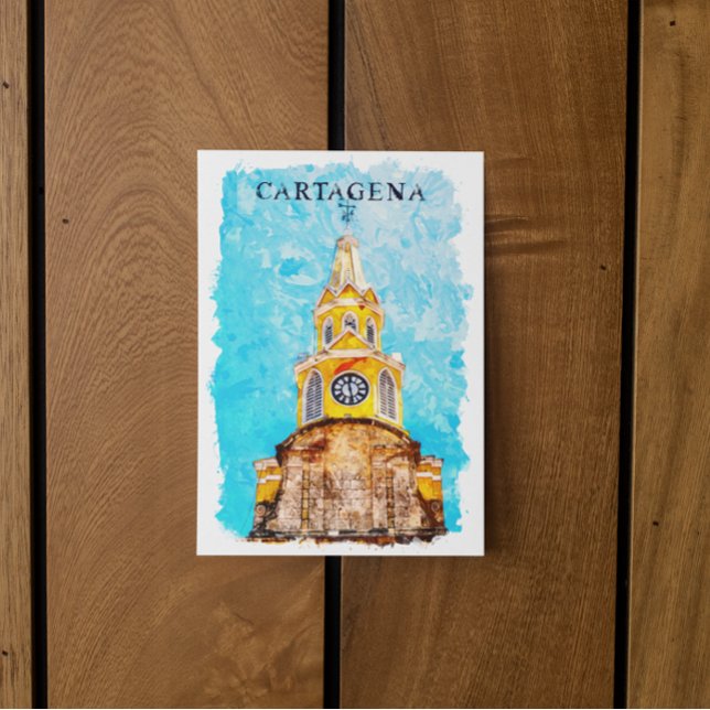 Cartão Postal Catedral de Cartagena Colômbia (cartagena colmbia landmarks postcard)