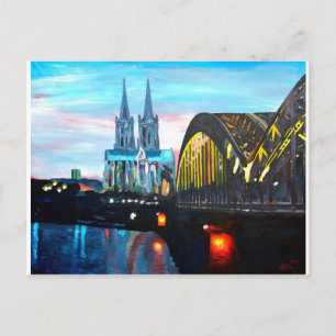 Cartão Postal Catedral de Colônia com Hohenzollernbridge