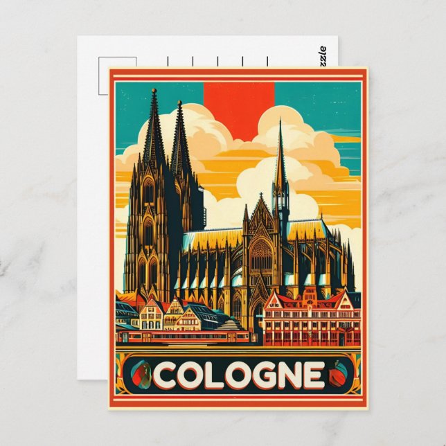 Cartão Postal Catedral de Colônia, feriado alemão de Colônia (Frente/Verso)