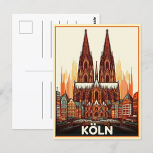 Cartão Postal Catedral de Colônia, feriado alemão de Colônia