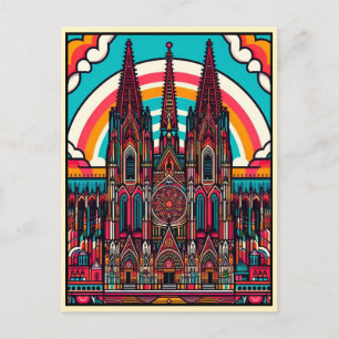 Cartão Postal Catedral de Colônia, feriado alemão de Kolen