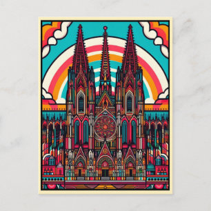 Cartão Postal Catedral de Colônia, feriado alemão de Kolen