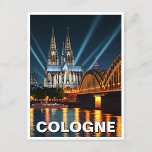 Cartão Postal Catedral de Colônia, Viagem de Noite na Alemanha