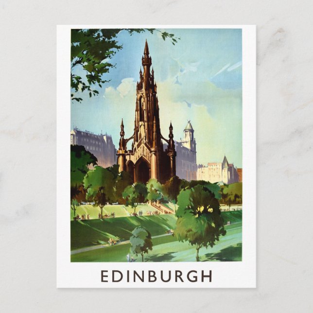 Cartão Postal Catedral de Edimburgo, Escócia, Reino Unido (Frente)
