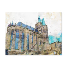 Catedral de Erfurt. Vista da cidade de Erfurt.