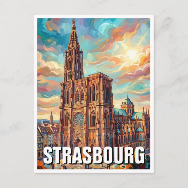Cartão Postal Catedral de Estrasburgo (Frente)