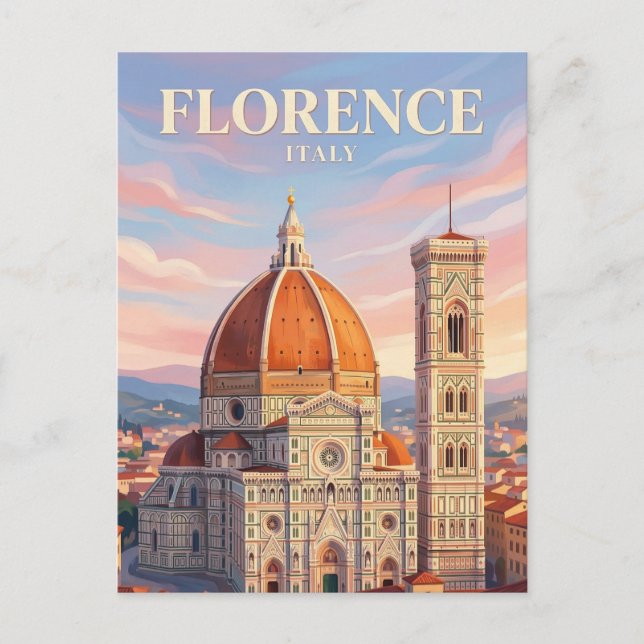 Cartão Postal Catedral de Florença Itália (Frente)
