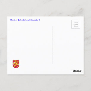 Cartão Postal Catedral de Helsínquia e Alexandre II