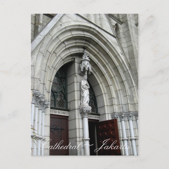 Cartão Postal Catedral de Jacarta Indonésia (Frente)