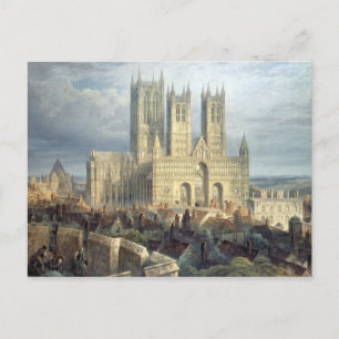 Cartão Postal Catedral de Lincoln do Noroeste, c.1850