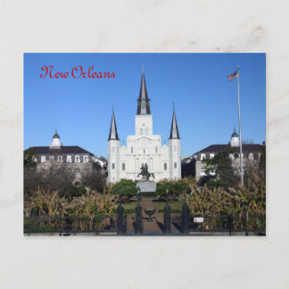 Cartão Postal Catedral de Louis, rua postal de Nova Orleans