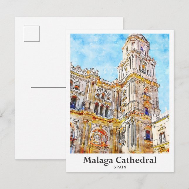 Cartão Postal Catedral de Málaga Espanha (Frente/Verso)
