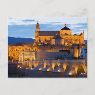 Cartão Postal Catedral de Mezquita em Dusk em Córdova