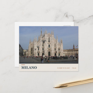 Cartão Postal Catedral de Milão na Piazza del Duomo