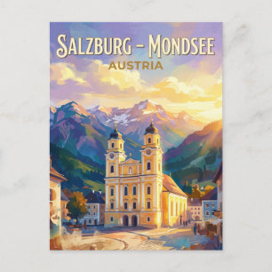 Cartão Postal Catedral de Mondsee (Igreja do Som da Música) Áust