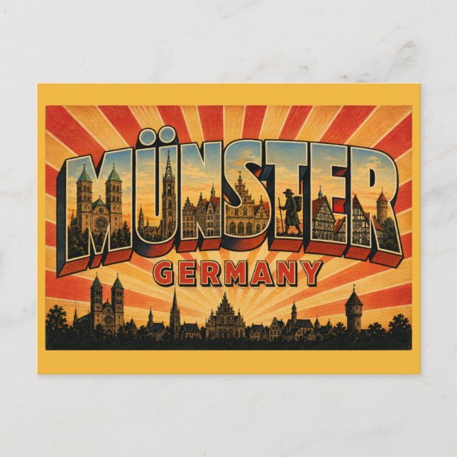 Cartão Postal Catedral de Münster Alemanha (Frente)