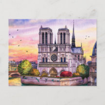 Catedral de Notre-Dame de Paris Aquarela