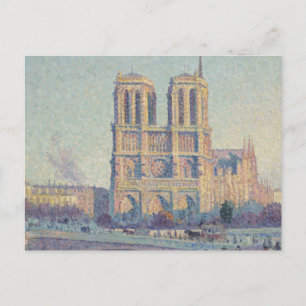 Cartão Postal Catedral de Notre Dame Paris Pintura Clássica Fran