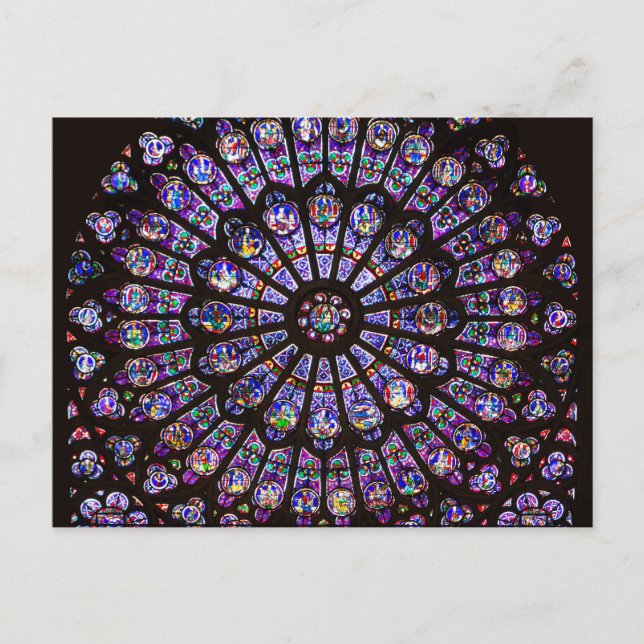 Cartão Postal Catedral de Notre Dame, Rosa de Paris (Frente)