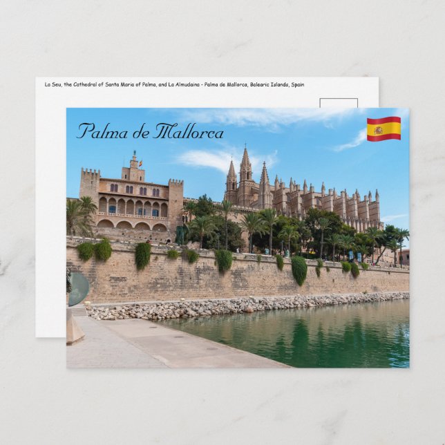 Cartão Postal Catedral de Palma de Maiorca e Almudaina (Frente/Verso)